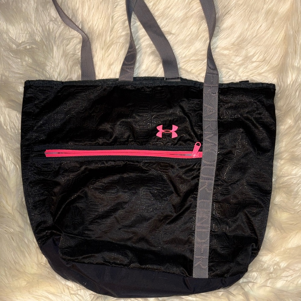 Under Armour Black Tote with Pink and Gray Details